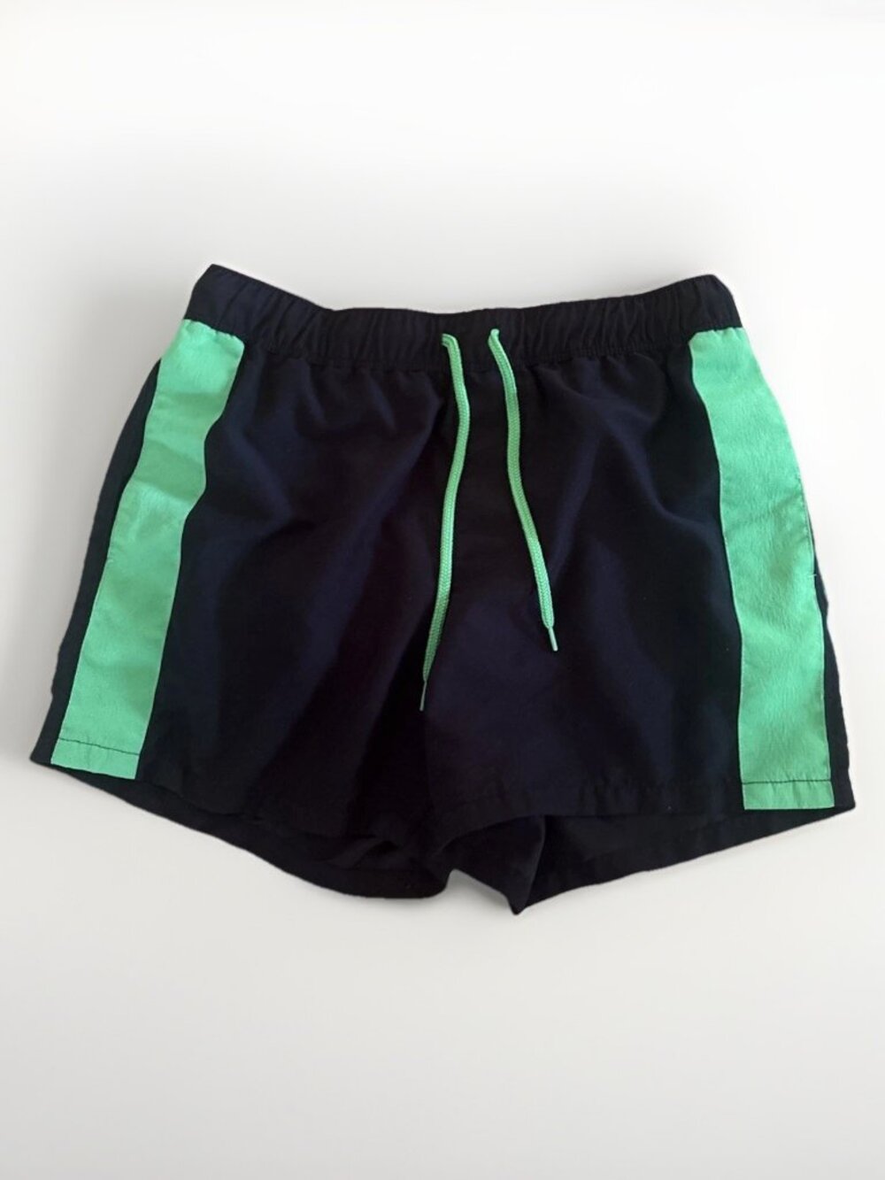 ASOS Swim Short Mesh Lined Black Neon Green Running Athletic Small